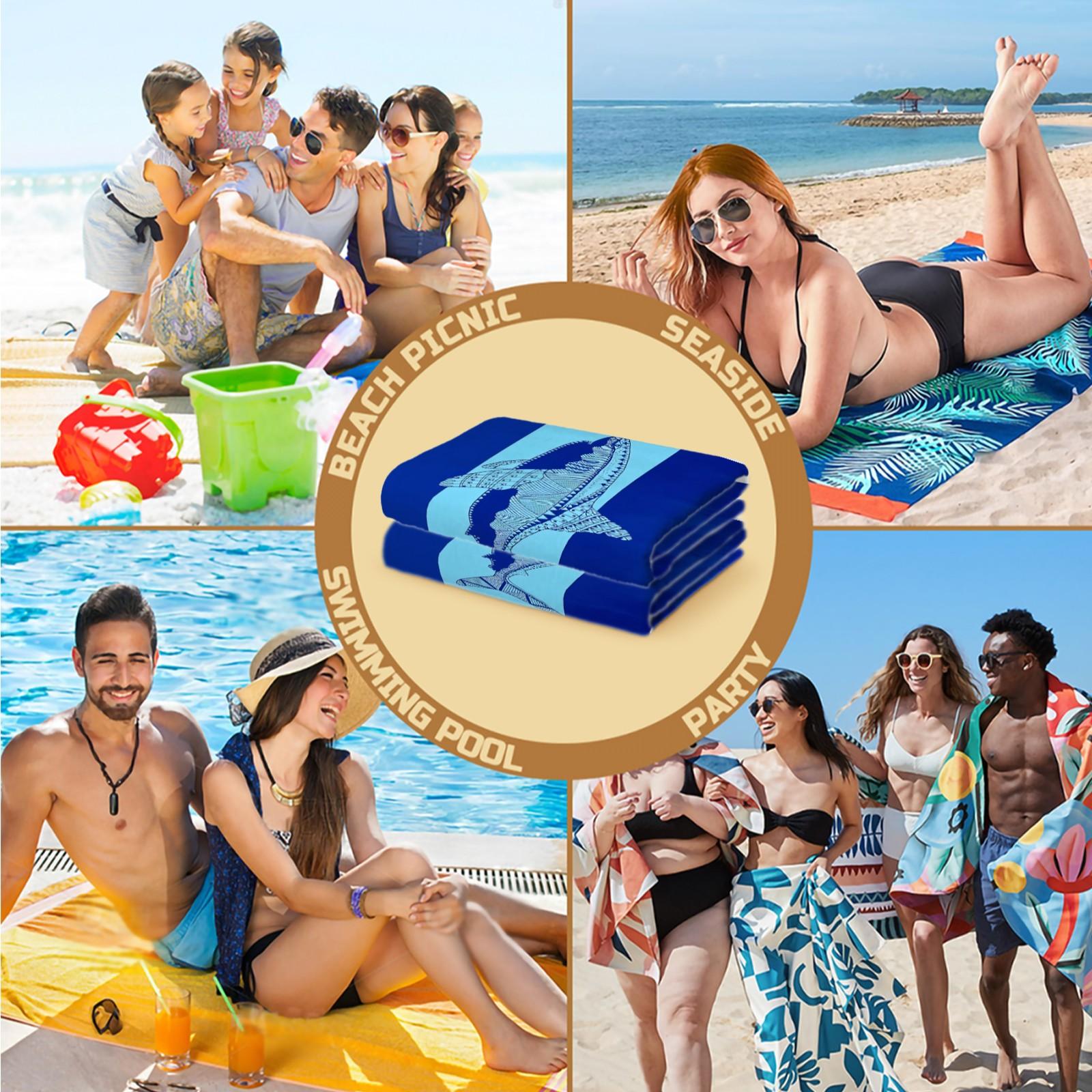 Exotic Tribal‑Style Marine Life Beach Towels, Ethnic‑Style Marine Animal Print Beach Towels, and a Variety of Bohemian‑Patterned Oversized Pool Towels—All Made From Quick‑Drying Microfiber Fabric—to Help You Create a Unique Summer Travel Look