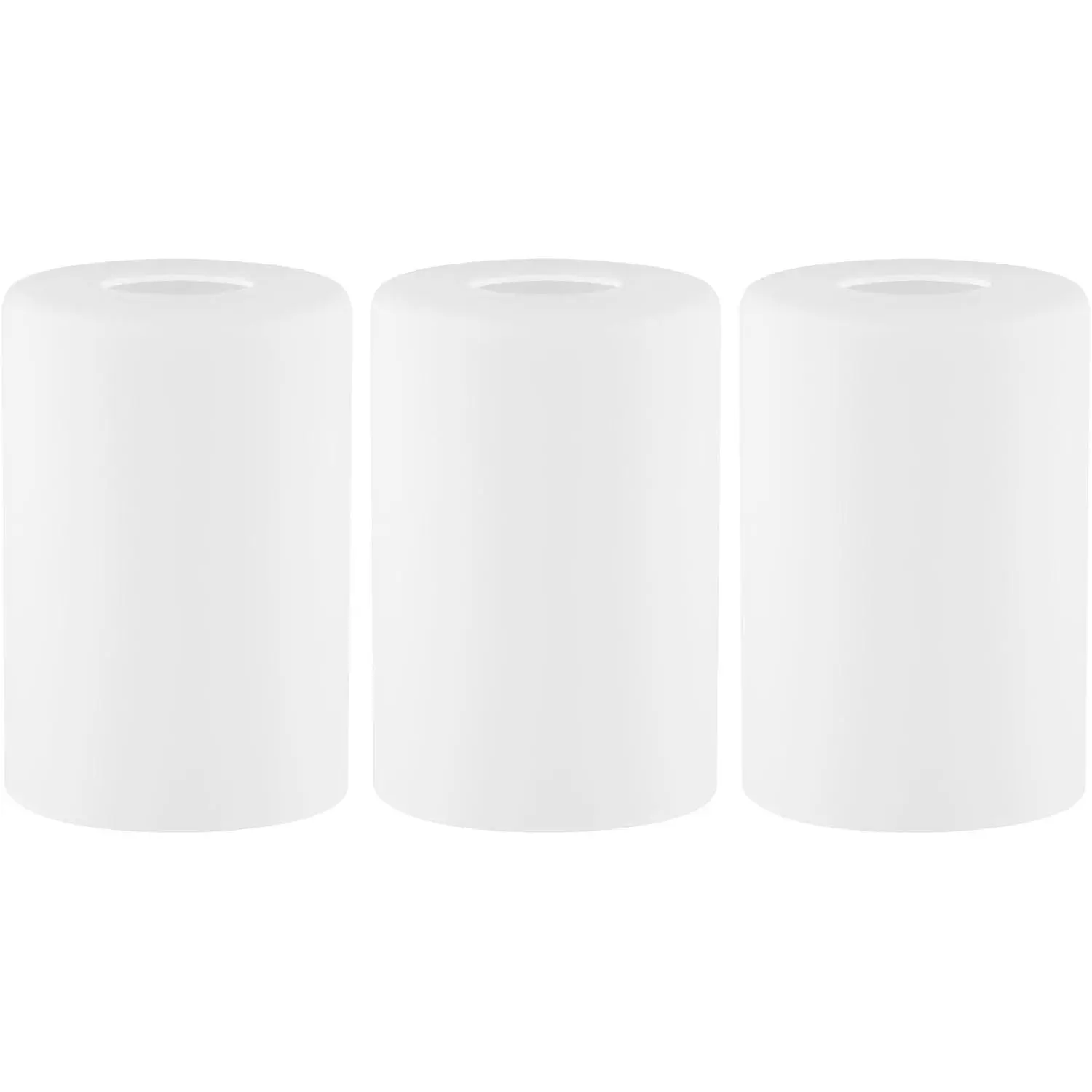 3 Pack Frosted Opal White Glass Lamp Shade, Lip-less Cylinder Glass Light Fixture Cover, Replacement Globe for Chandelier, Pendant, Vanity Light