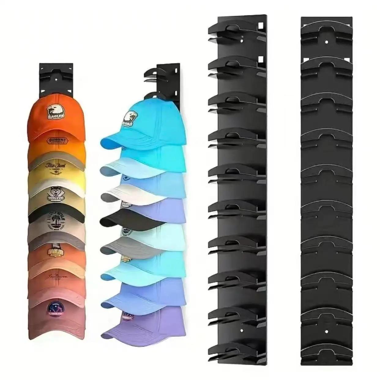 Wall Mounted Baseball Cap Storage Rack, 1/2 Counts Multipurpose Wall Mounted Hat Hook, Hat Storage Display Rack for Closet Door & Bedroom, Shelves, Hat Hanger Holder