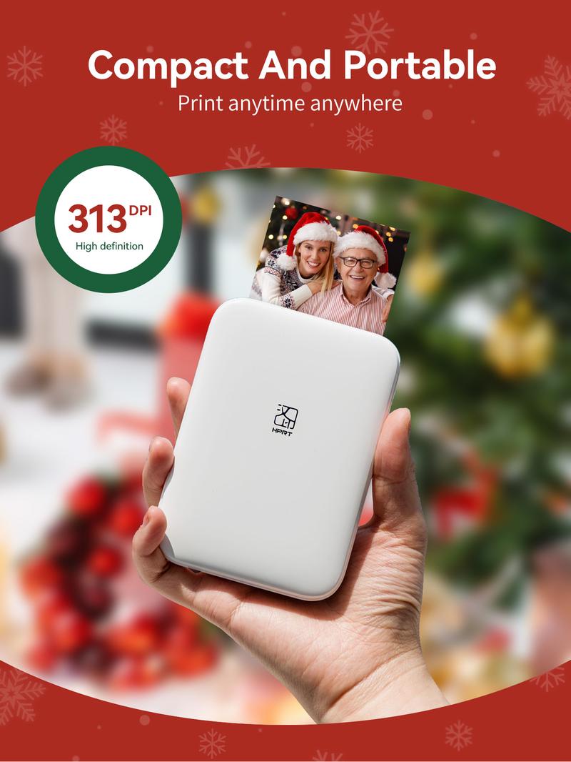 Hanin MT53 Mini Bluetooth Photo Printer – Portable Sticker Printer for iPhone & Android, 2x3" Instant Photos, GiftedInLove