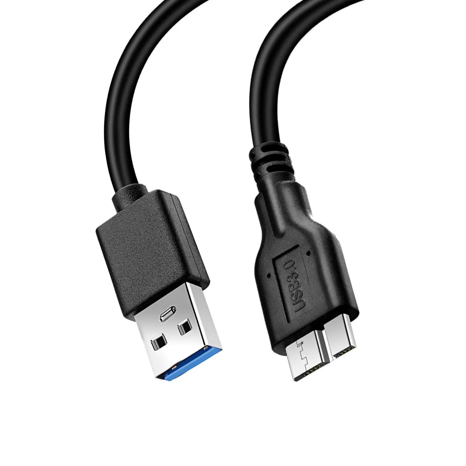 B , 1ft /35cm USB 3.0 A Male to  USB 3.0 Sync Cord,Data Wire for , My Passport and  External Hard Drive(Black)