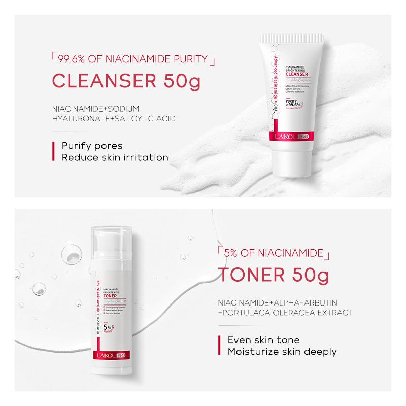 Summer Facial Skin Care Kit, 1 Count Facial Cleanser & 1 Count Toner & 1 Count Eye Cream & 1 Count Serum & 1 Count Face Cream, Multifunctional Skin Care Sets