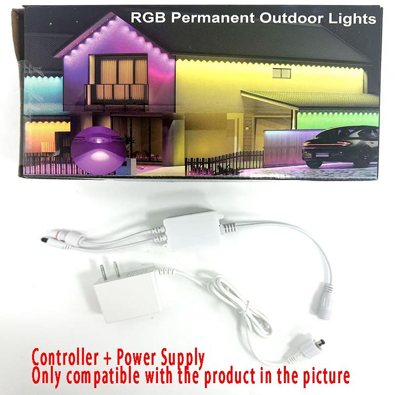 Replacement parts for power supply and controller for eaves lights, and replacement parts for 50Ft individual LED strips. Only applicable to RGB eaves lights sold in this store.