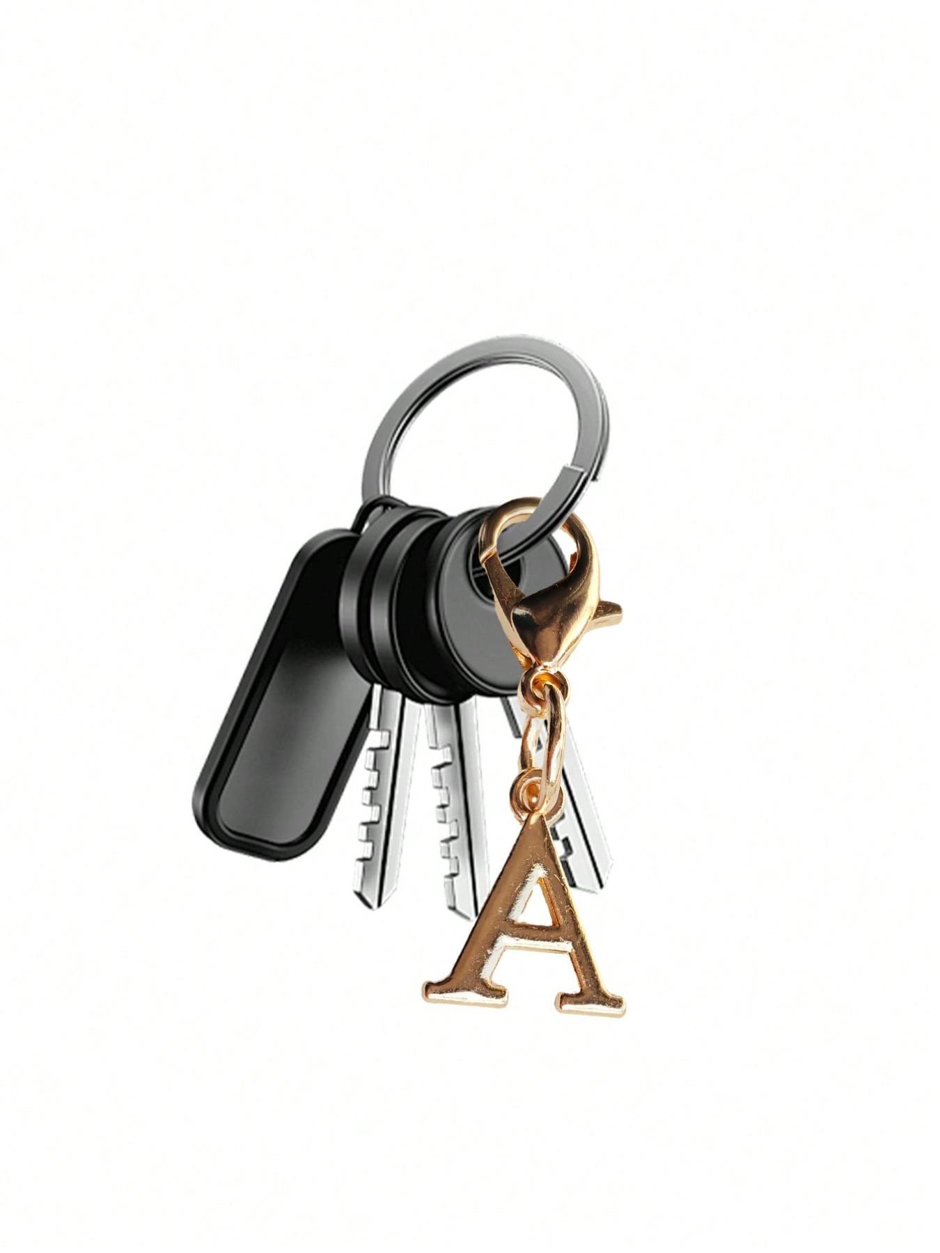 Alphabet A-Z Keychain - Sophisticated and elegant gold metal alphabet keychain with lobster clasp, suitable for vacations, dates, beach activities, shopping, commuting and studying, etc. Ideal for wallets, backpacks and car keys |.
