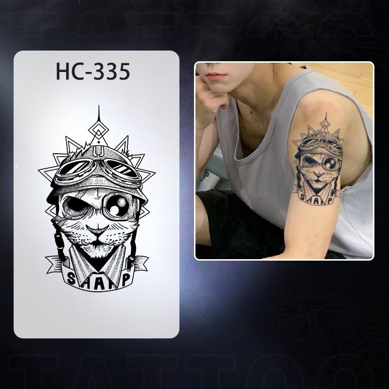 Men's European retro tattoo stickers, compass and mountain, Spartan warrior, bird compass, durable and waterproof, temporary tattoo stickers lasting one to two weeks