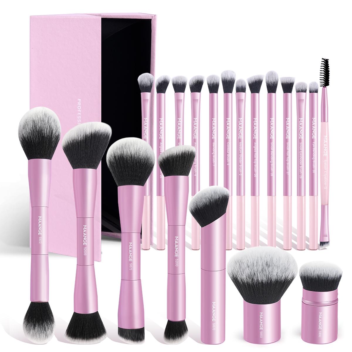 MAANGE Multi-Use Makeup Brush Set, 7-Count Ergonomic Cosmetic Brushes for Blush, Contour, Highlighter and Concealer, Makeup Blending Brushes and Professional Facial Detailing Tools for Women and Girls