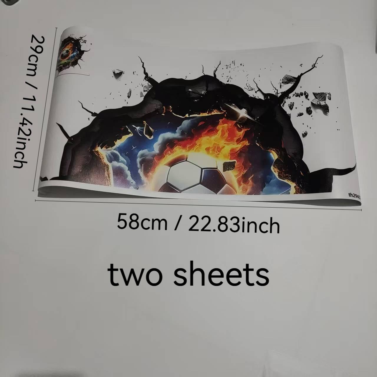World Cup Football 3D Stickers, Enhance Atmosphere with 3D Visuals, 5 Rolls Per Bag, Soccer Wall Decals for Decorative Use