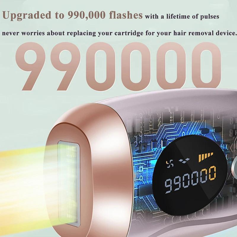 Professional Ipl Laser Hair Removal Machine, 999999 Flashes Painless Hair Remover for Women's Body, Face, Legs & Bikini Area