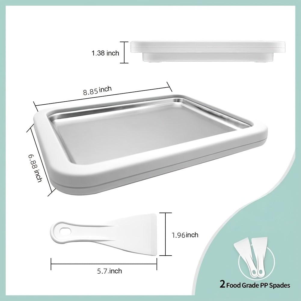 Mini Fried Ice Cream Machine, DIY Homemade Rolled Ice Cream Maker, 304 Stainless Steel Frozen Yogurt Pan, Portable Small Ice Cream Roller for Home Summer Use