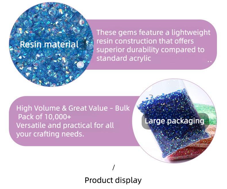 10K PCS 3mm Nude AB Rhinestones Bulk – Sparkle Flatback Gems for Nails, Eyes, Makeup & DIY Crafts, Bedazzling Resin Rhinestones, Iridescent Aurora Crystals for Tumblers, Shoes & Phone Decor, Ultimate Bling Kit for Glazed Aesthetic