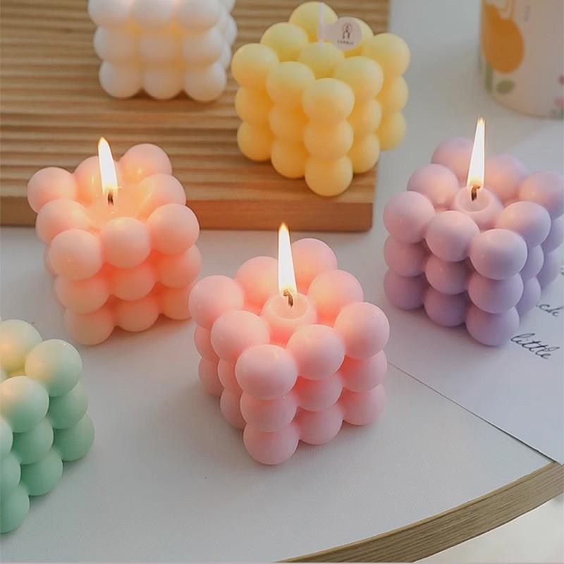 Aromatherapy Candle, Cube Shape, Romantic Decoration, Desktop Ornament, Handmade Atmosphere, Scented Candle, Gift for Expressing Love
