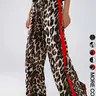 Women's Leopard Print Casual Commuter Pants, Stylish High Waist Trousers, Comfortable Office Wear, Perfect for Daily Use