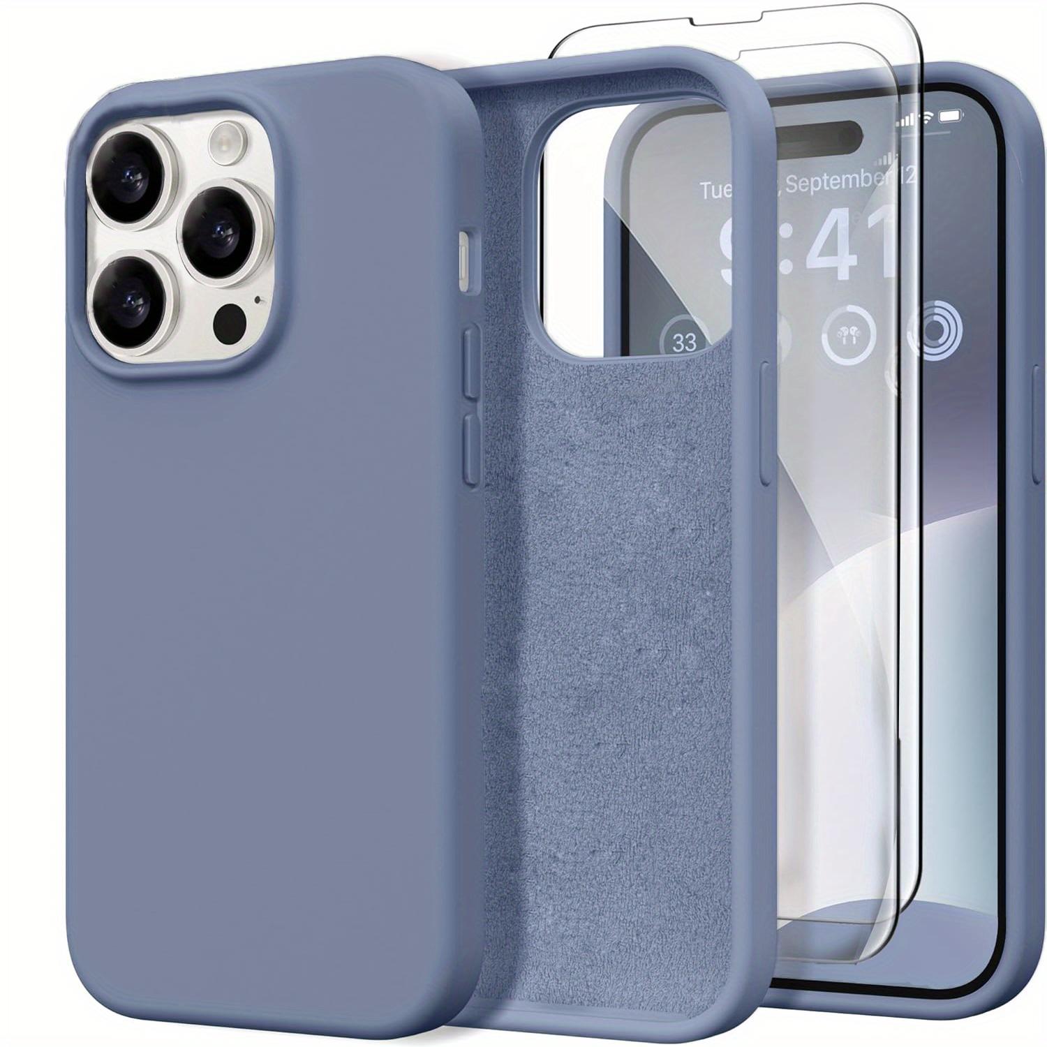 3 in 1 Compatible with iPhone 16e 16 Pro Max Case Liquid Silicone Cases with 2 Screen Protectors, Full Body Protection, Soft Microfiber Lining, Slim Shockproof Protective Phone Case for iPhone 17/16/15/14/13/12/11 Pro