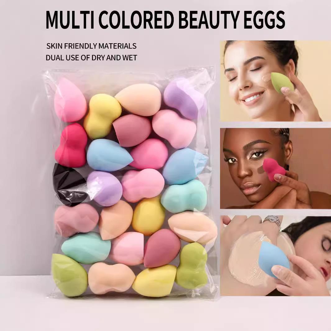 30-Piece Multi-Color Beauty Sponges —— Q-Bouncy Soft Makeup Blenders, Makeup Puffs, Skin-Friendly, Dual Dry/Wet Use, Reusable Cosmetic Sponges