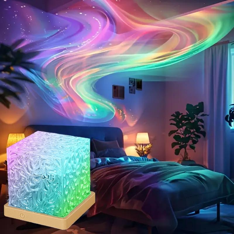 Aurora Projector Night Light, 1 Count 18 Color Changing Galaxy Projector Lamp, Decorative Light for Bedroom, Living Room, Home Decor, Starry Sky Projector