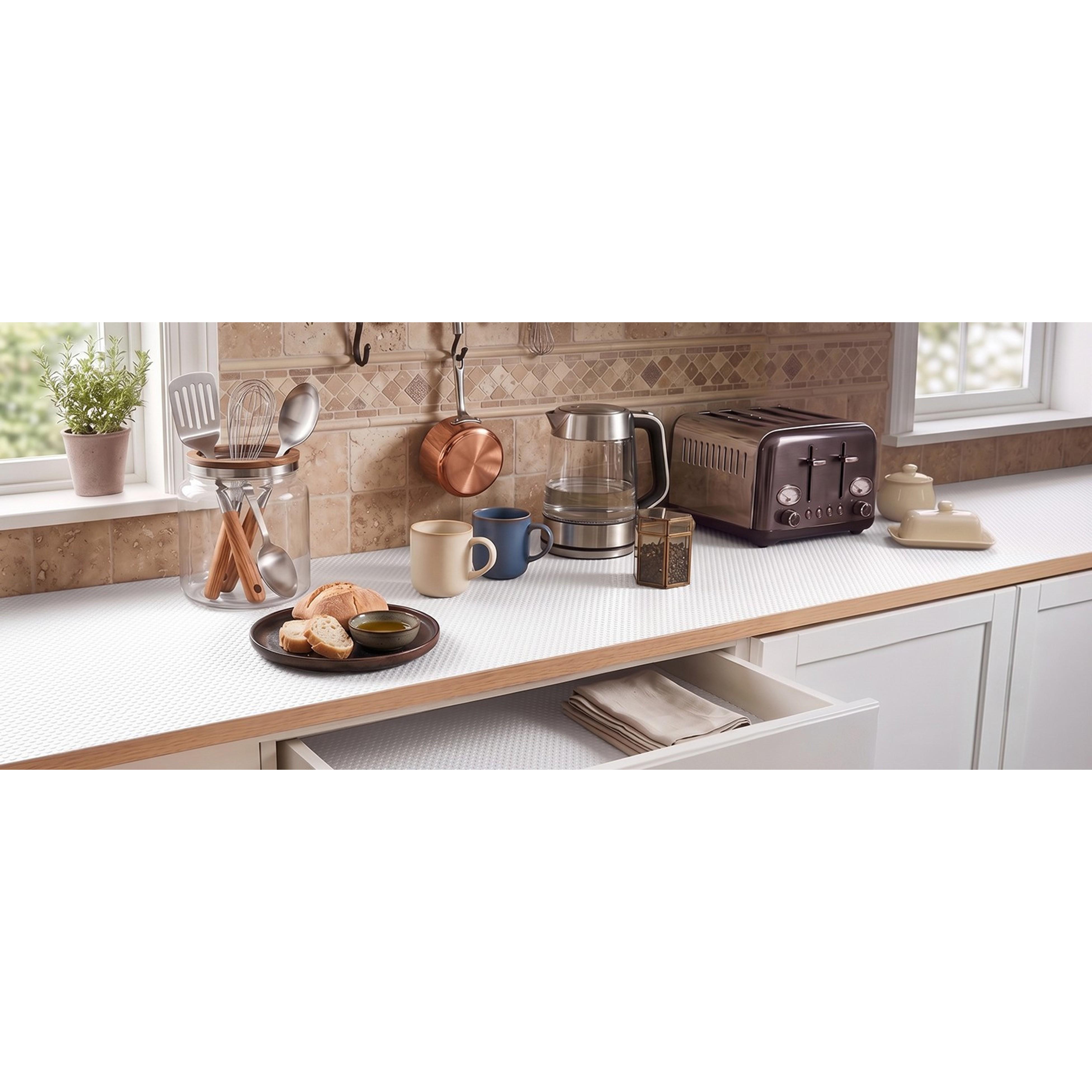 Cabinet Shelf Liner White: Waterproof EVA Drawer Paper