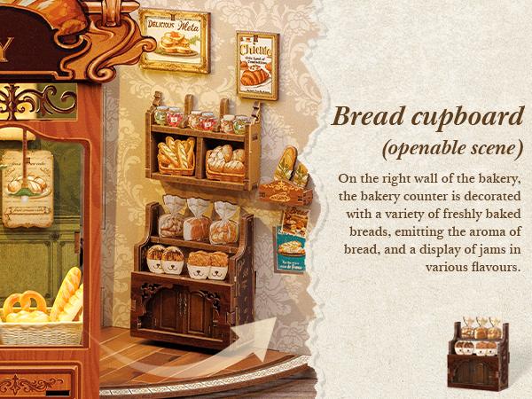 CUTEBEE MRS.HUNT BAKERY DIY Miniature Dollhouse  – Wooden Furniture Kit, Creative Handmade Room Decor for Teens & Adults | Holiday, Birthday & Christmas Gift, Dust Cover