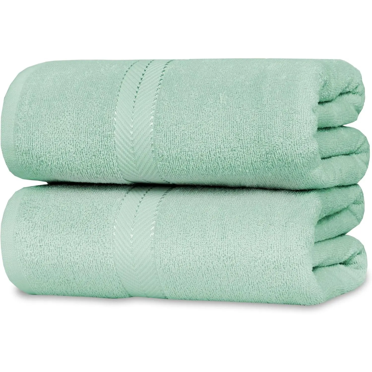Extra Large 2 Pack Bath Sheets Set 100% Cotton Oversized Bath Towels Highly Absorbent Quick Dry 36"x72" for Adults Light Sage Green