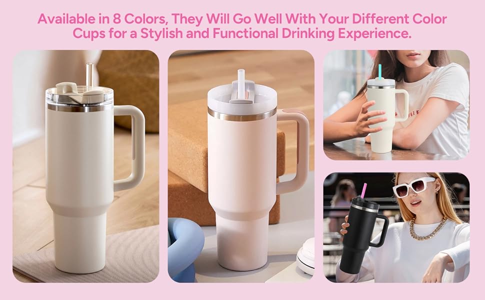 Replacement Straw Compatible with Stanley Quencher 40 oz,30 oz Tumbler, 12 inch Extra Long Reusable Straws Plastic For 40 Oz Cup,Clear-6 Pack