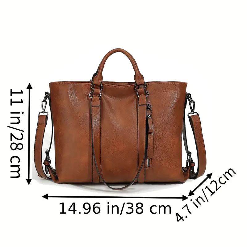Leather Handbags Tote Shoulder Bag for Woman Satchel Designer Purse Top Handles Crossbody Bag Brown
