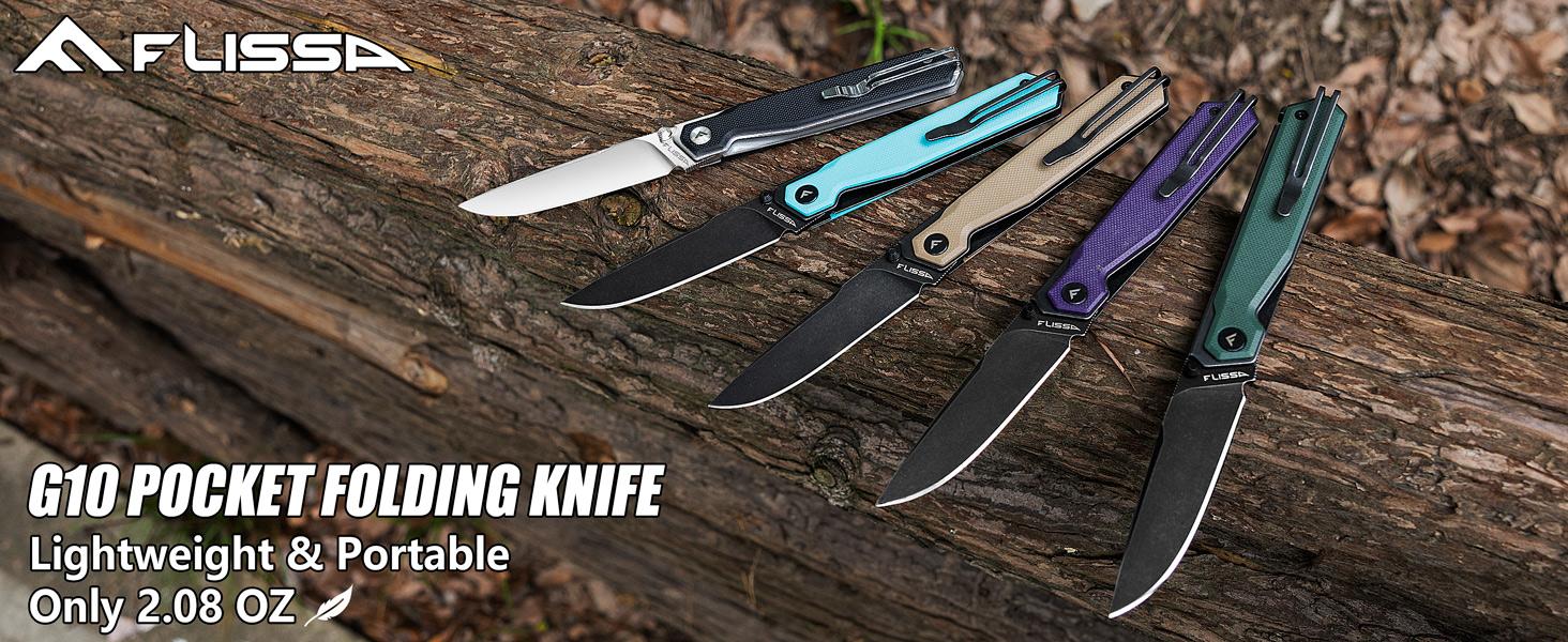 #JumpstartSale FLISSA Pocket Knife, Folding Knife with 3.2" 8Cr13MoV Blade, G10 Handle, Removable Pocket Clip, Lightweight for EDC, Camping, Hiking, Daily Use #JumpstartSale FLISSA Pocket Knife, Folding Knife with 3.2" 8Cr13MoV Blade, G10 Handle, Removable Pocket Clip, Lightweight for EDC, Camping, Hiking, Daily Use