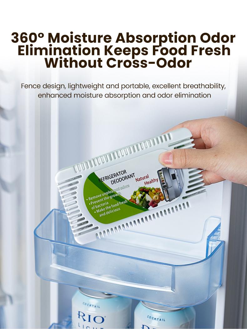 Reusable Fridge and Freezer Deodorizer Unscented Activated Carbon Formula Eliminates Odors Absorbs Moisture Ideal for Refrigerators Freezers Coolers Closets and Trash Can Long-Lasting Performance Universal Fit Extended Food Freshness