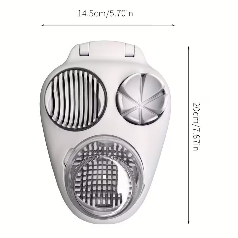Manual Egg Slicer Chopper Dicer, Three-In-One Multi-Functional Round Blade, Easy Clean, Kitchen Tool for Eggs Fruits Vegetables