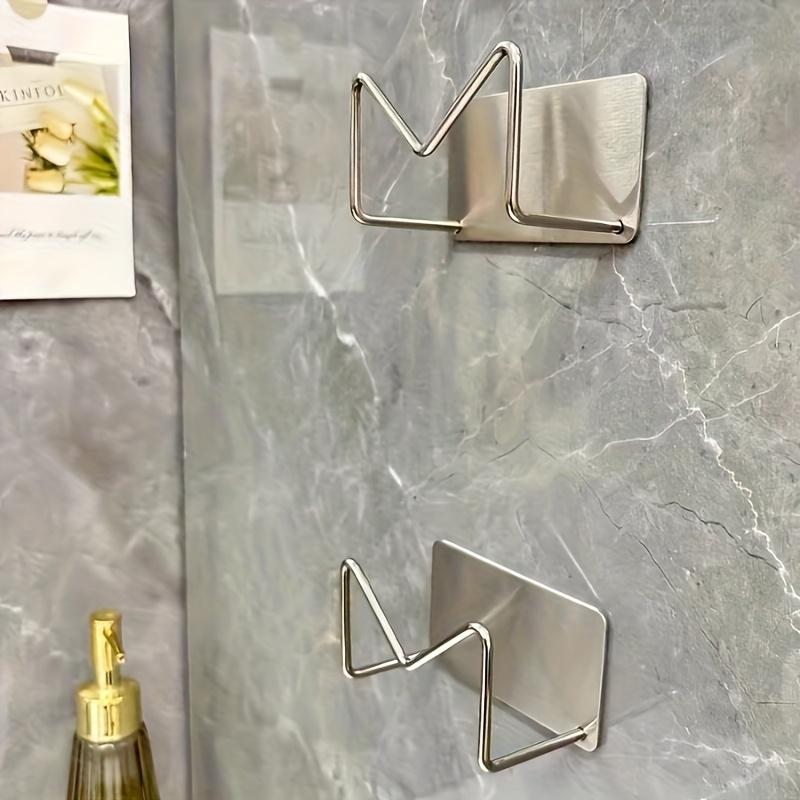 No-drill stainless steel curling iron holder, wall-mounted self-adhesive hair tool organizer, space-saving curling iron, straightener, and beauty tool storage rack, suitable for bathroom and dressing table