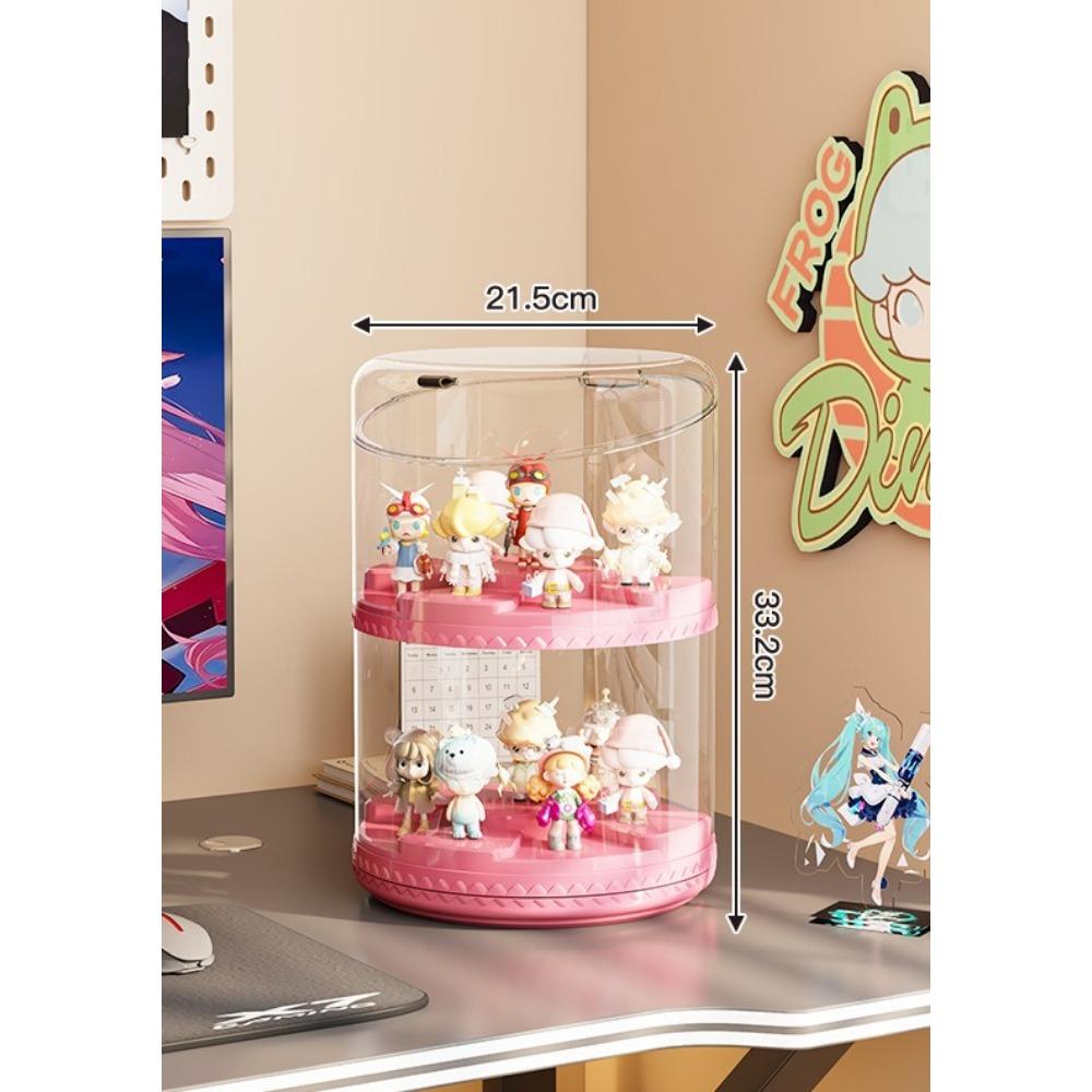 Rotating blind box display box - Pop Mart circular transparent storage box - Dust-proof storage rack - Multi-layer display cabinet - Stackable