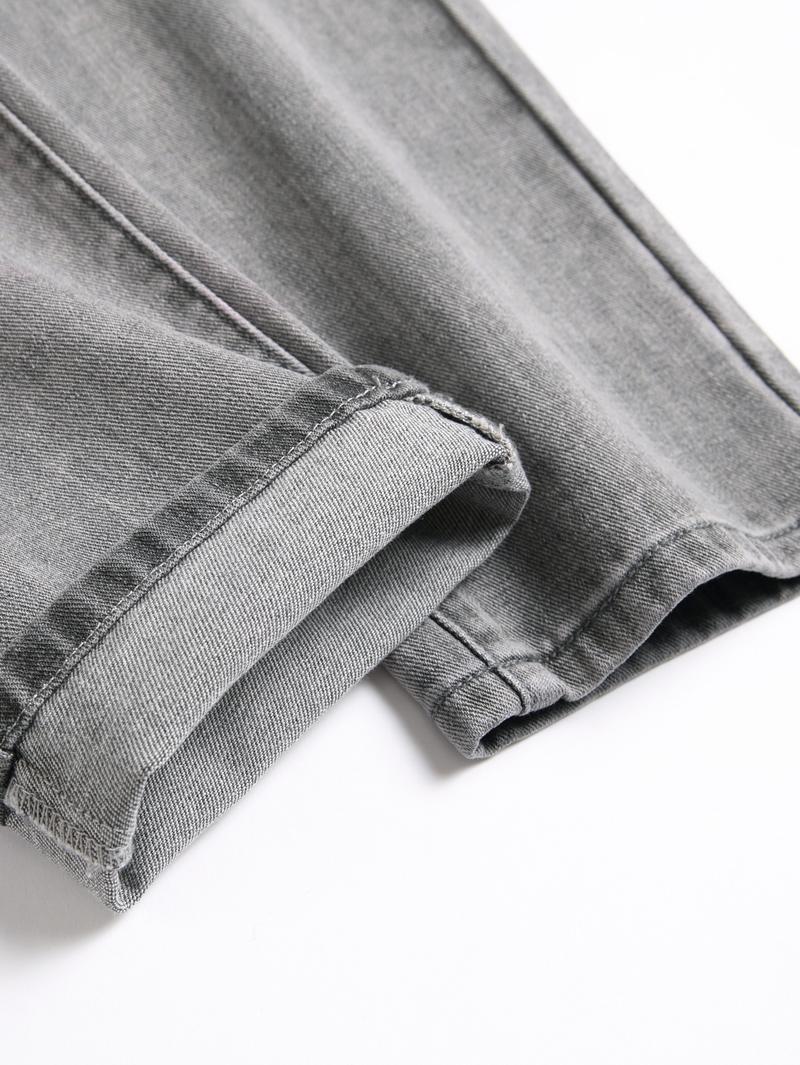 Men's Classic Basic Grey Trouser, Fashion Street Style Breathable And Comfortable Jeans, Autumn Denim Pants Suitable For Various Occasions To Wear