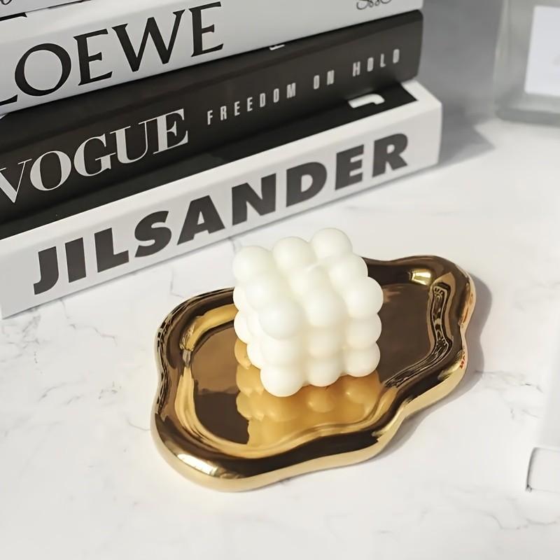 Cloud-Shaped Jewelry Tray, Single Layer Plastic Decorative Cute Storage Organizer for Perfume, Watches, Necklaces, Earrings, Artistic Desktop Decoration, Desktop Organization, Cloud Shape Design