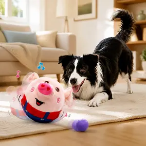 Interactive Singing & Dancing Pig Plush Toy, Cute Bouncing Dog Toy for Entertainment & Training