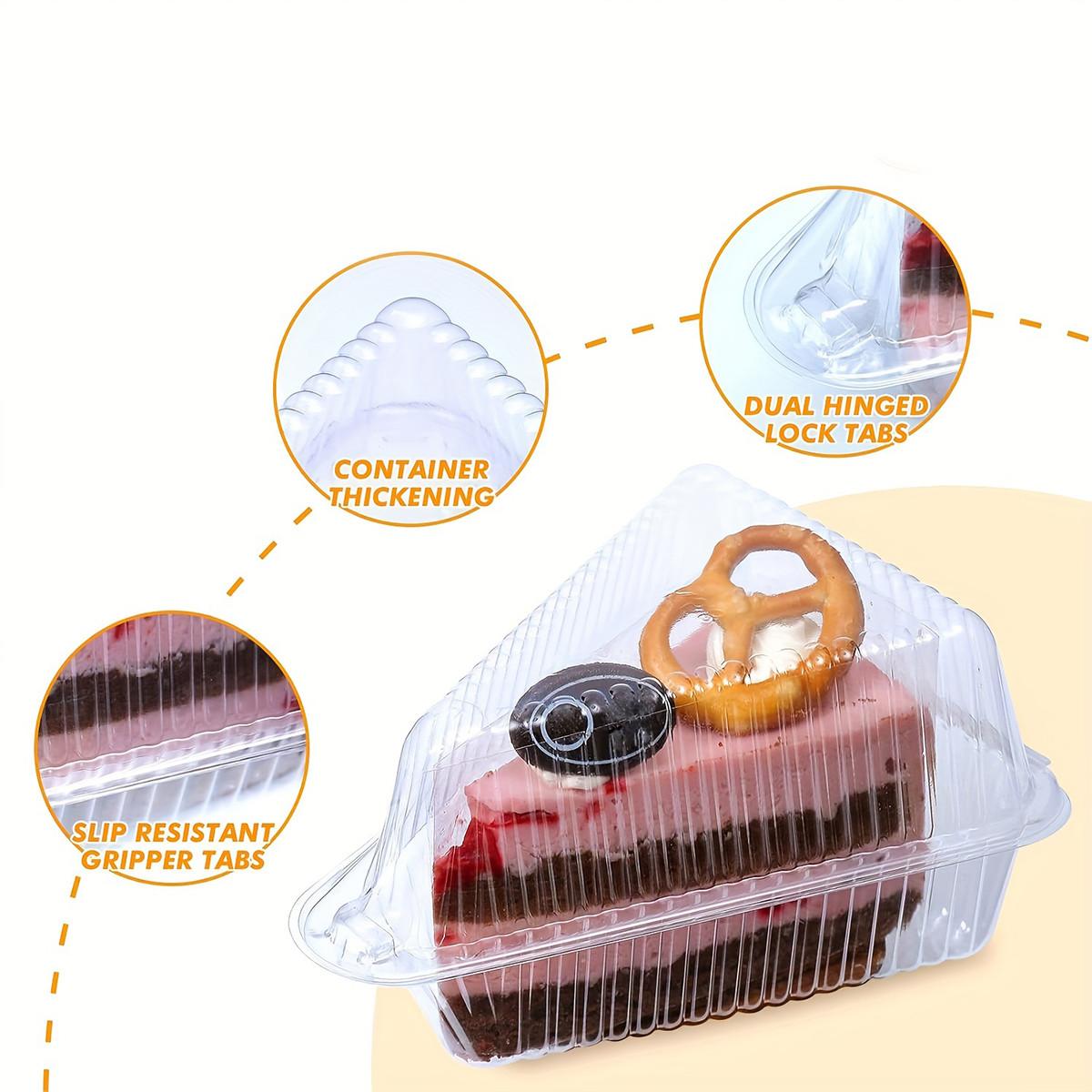 25/50/100pc triangular cake boxes with lids, Bakeware, mousse baking packaging boxes, disposable food storage boxes, transparent plastic pastry multi-layer cake boxes suitable for pies, cakes, pastries, dessert storage boxes, Baking Supplies