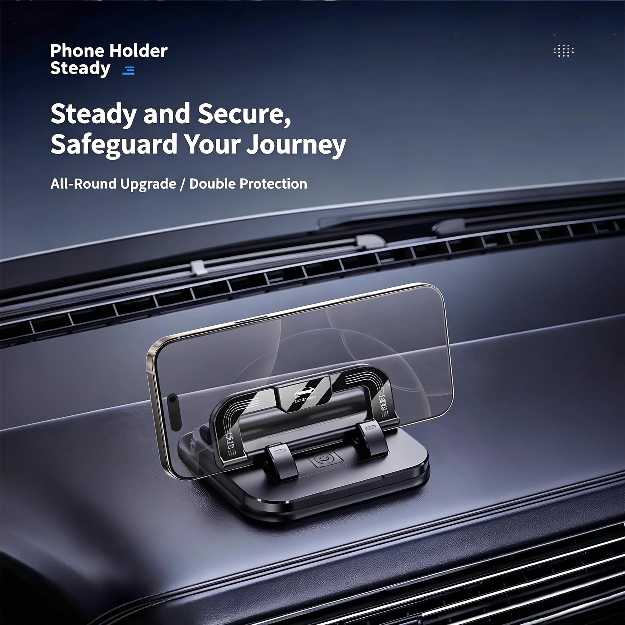 New Two-In-One Car Phone Holder Dashboard Parking Sign Navigation Stand, Temporary Parking Number Plate for Car Interior Use