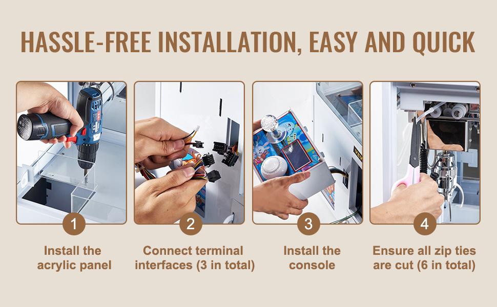 VEVOR Claw Machine, 0-3 Jaw Diameter 0-5 Jaw lifting, Crane Prize Grabber Commercial Arcade Game Toys, Cool Fun Grab-And-Win Machine w/ Light and Sound, Dispenser Vending Toy For Kids, Boys Girls