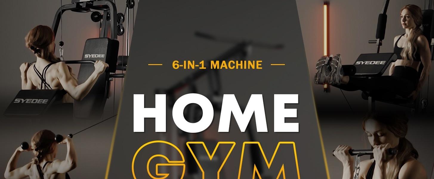 Home Gym, Multifunctional Home Gym Equipment, Home Gym Station with 150LBS Weight Stack, Exercise Equipment for Full Body Strength Training Lat Pulldown Machine SpringStatements