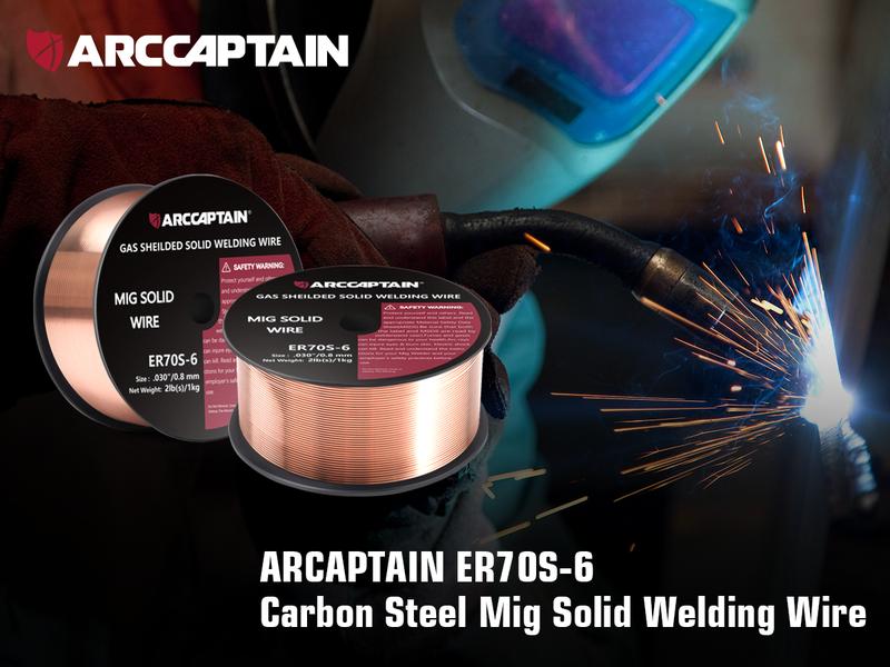 ARCCAPTAIN Mig Welding Wire, Mig Wire 0.030" .030''  ER70S-6 2Lbs Gas Solid Carbon Steel Low Splatter Mig Welding Wire Compatible With Lincoln Miller Forney Harbor Welder 1KG Mild Steel