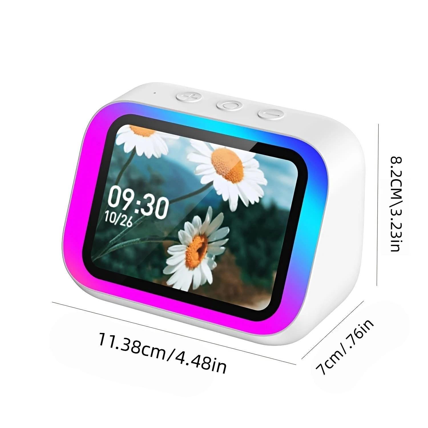 Ai Smart Speaker with Wireless Speaker and RGB Light, Hi-Fi Stereo, HD Display, Voice Assistant, Period Tracker, 1800mah Battery
