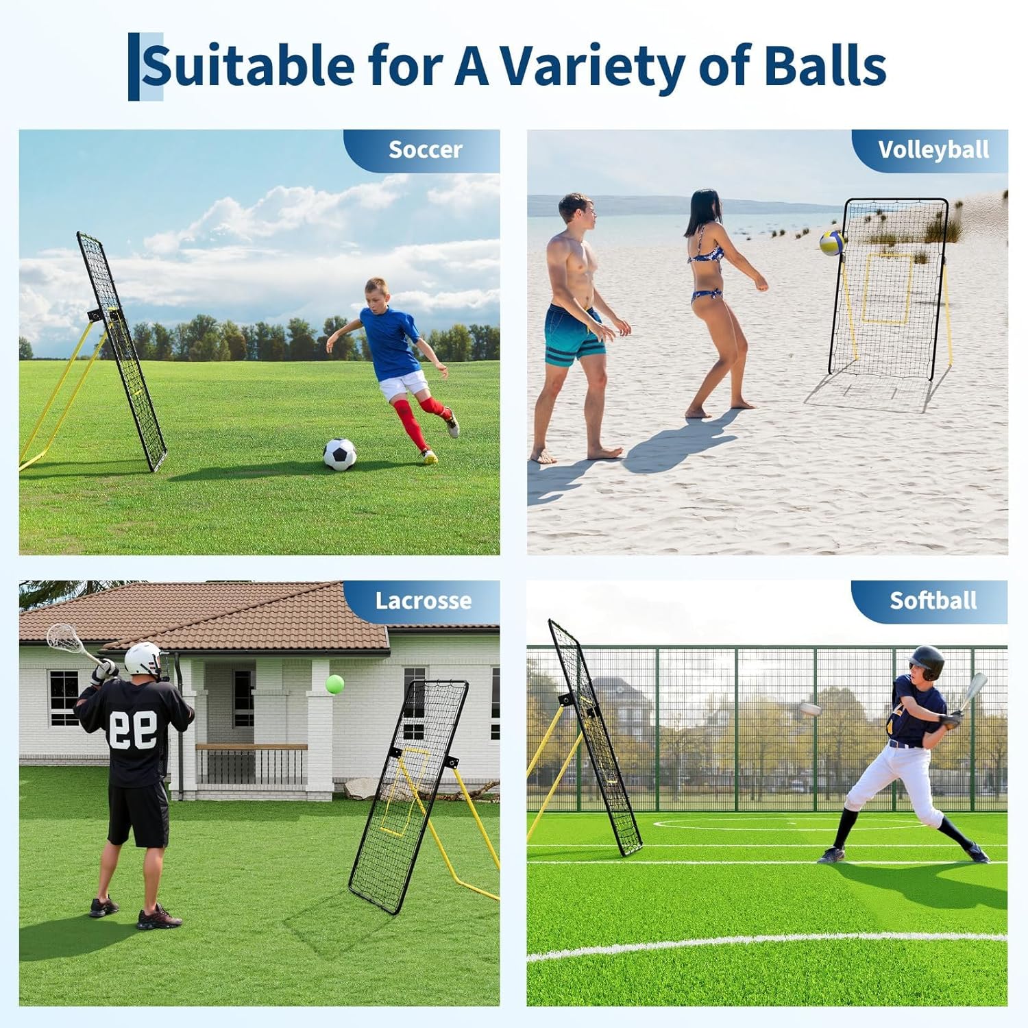 7X4 Ft Adjustable Volleyball Rebounder Net, Large Training Bounce Back Net for Bumping, Spiking Setting Sturdy, Multi-Angle Practice Equipment, Easy Setup & Foldable 7X4 Ft Adjustable Volleyball Rebounder Net, Large Training Bounce Back Net for Bumping, Spiking Setting Sturdy, Multi-Angle Practice Equipment, Easy Setup & Foldable