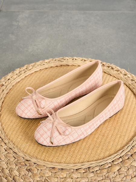 Women's Round Toe Slip-On Ballet Flats, Fashion Flat Shoes, Soft Sole Comfortable Casual Shoes, Elegant Bow Design, Perfect for Walking & Shopping