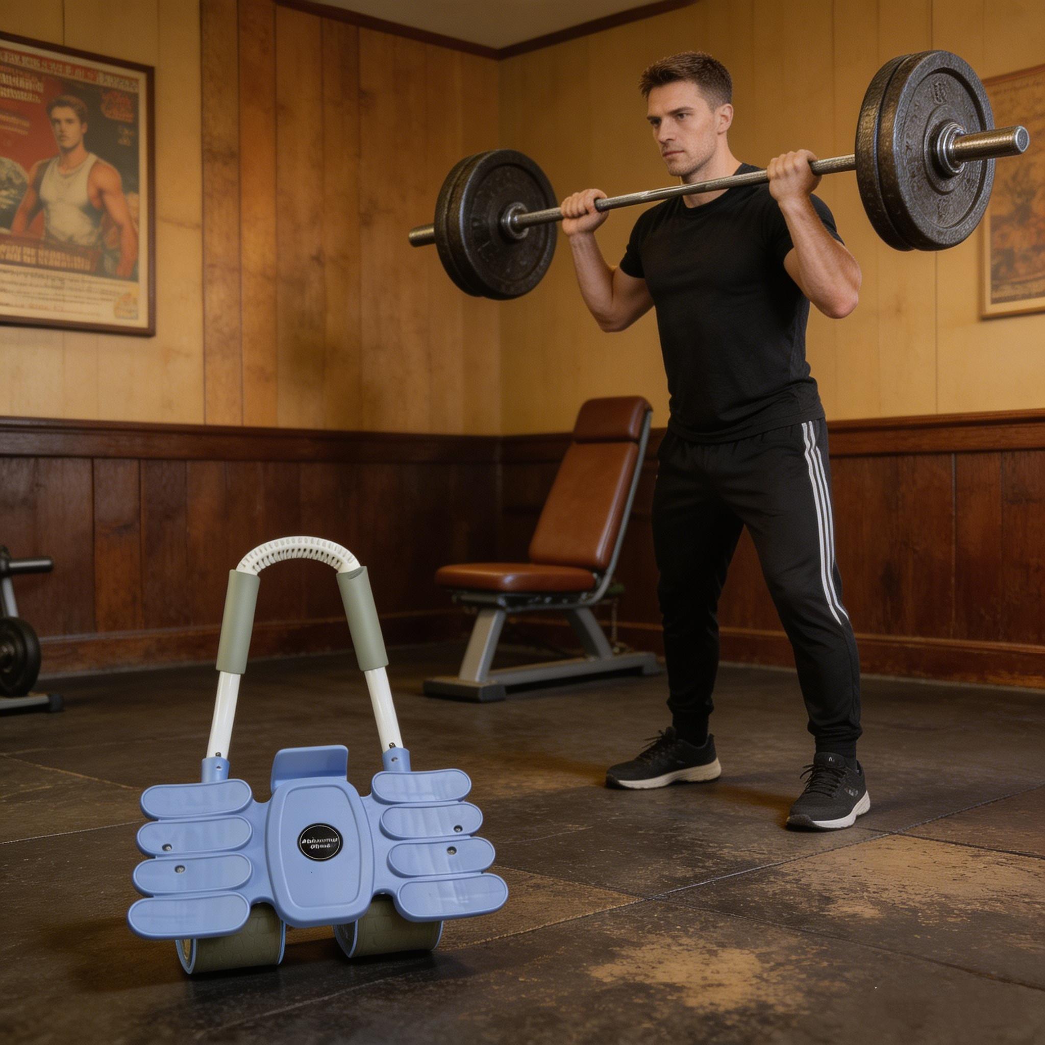 Ab Roller Wheel with Elbow Support – Automatic Rebound Abdominal Trainer, upgraded base and thickened frame, core fitness equipment for both men and women, suitable for abdominal training, stability training and rebound workouts in home gyms.