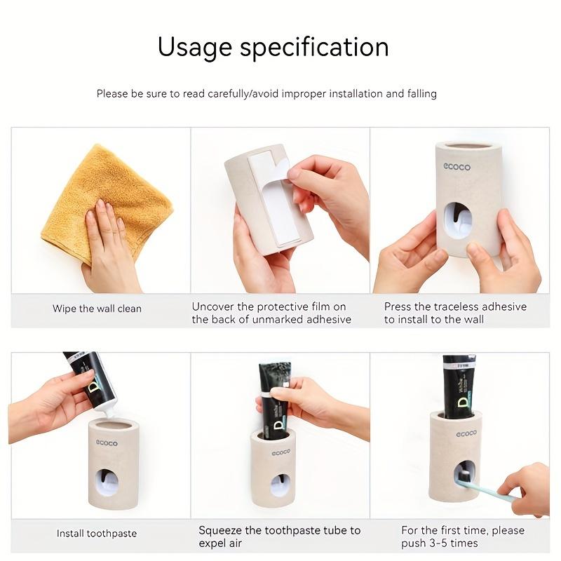 One Unit of a Self-Adhesive Toothpaste Dispenser for The Bathroom That Doesn'T Require Drilling, Is Easy to Take Apart And Clean, Allows for Easy Squeezing of Toothpaste, And Comes in White with an Automatic Dispensing Feature