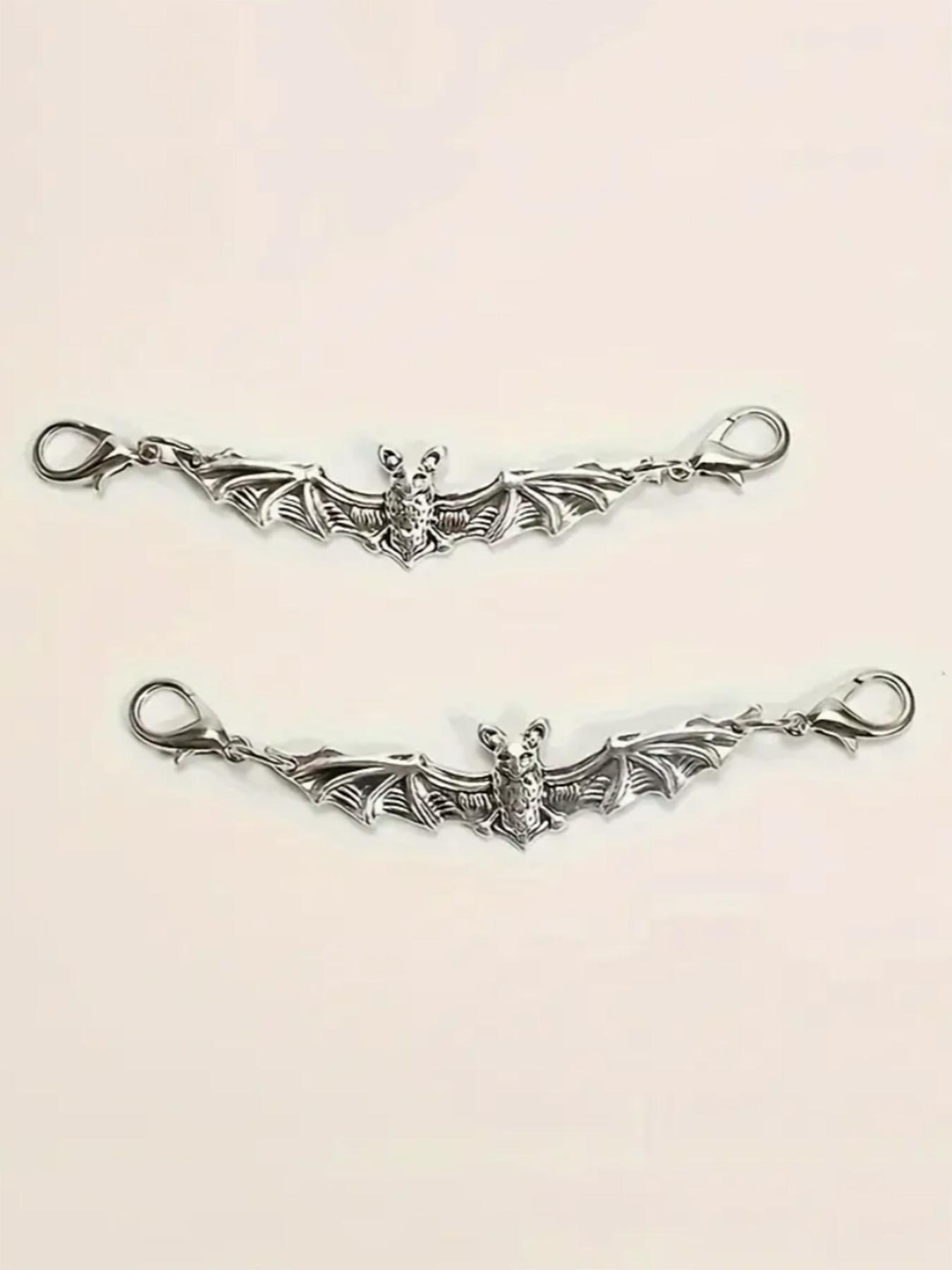 2pcs Bat Shoe Charms, Detachable Shoe Decorations, DIY Footwear Accessories, Casual Style, All Seasons, Plain Pattern, Detailed Design, Bling Shoe Charms