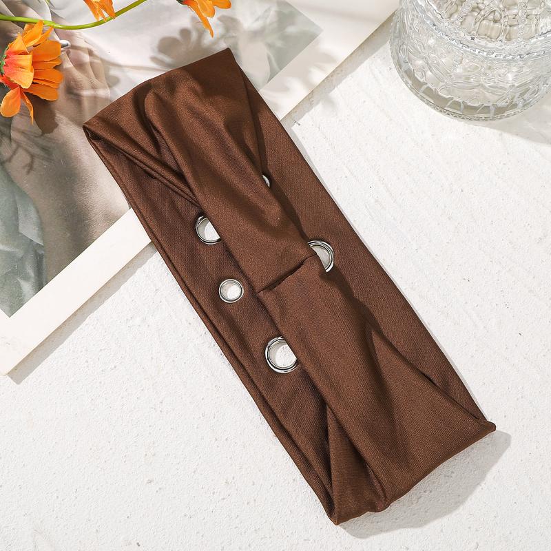 AWAYTR Punk Girl Hollowed Out Eyelets Wide Elastic Headband Stretchy Metal Rock Sports Grommet Headband Hair Accessories AWAYTR Punk Girl Hollowed Out Eyelets Wide Elastic Headband Stretchy Metal Rock Sports Grommet Headband Hair Accessories