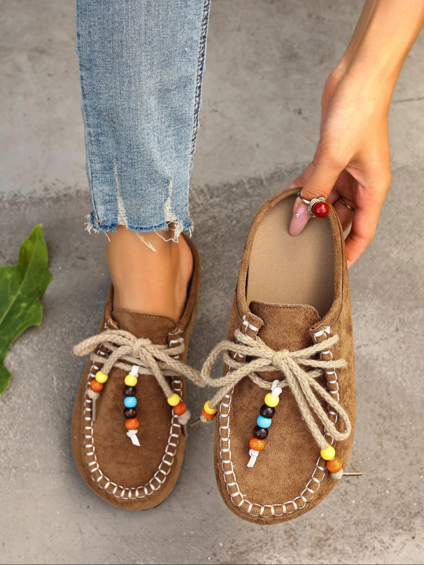 Women's Original Comfortable Casual Shoes, Tassel Bead Design, Fashionable and Cozy, Perfect Slip-On for Daily Wear