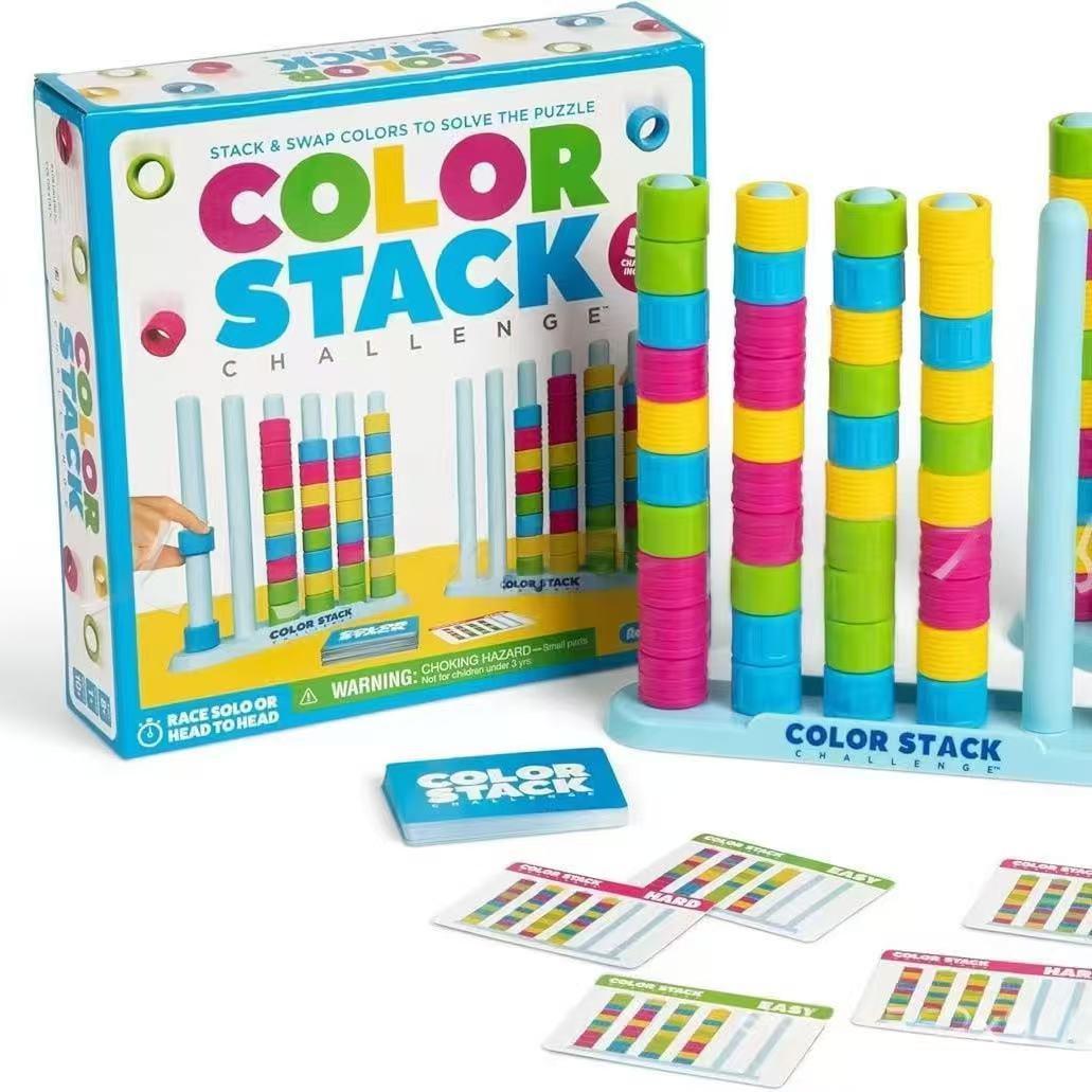 Color Stack Challenge, Easter Basket Stuffers for Kids, Fast-Paced Color Matching Puzzle Game, stacking games, Fun Easter Family Game Night