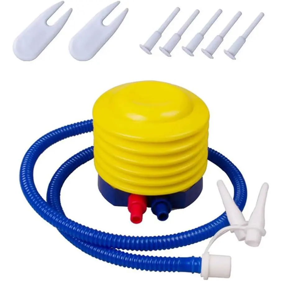 Plastic Manual Yoga Ball Pump, Compact Inflation Kit with Plug Pin, Stopper & Adapter for Balance Training, Fitness Balls, Outdoor Sports Inflatables (Balloon, Swimming Ring, Pool Float)