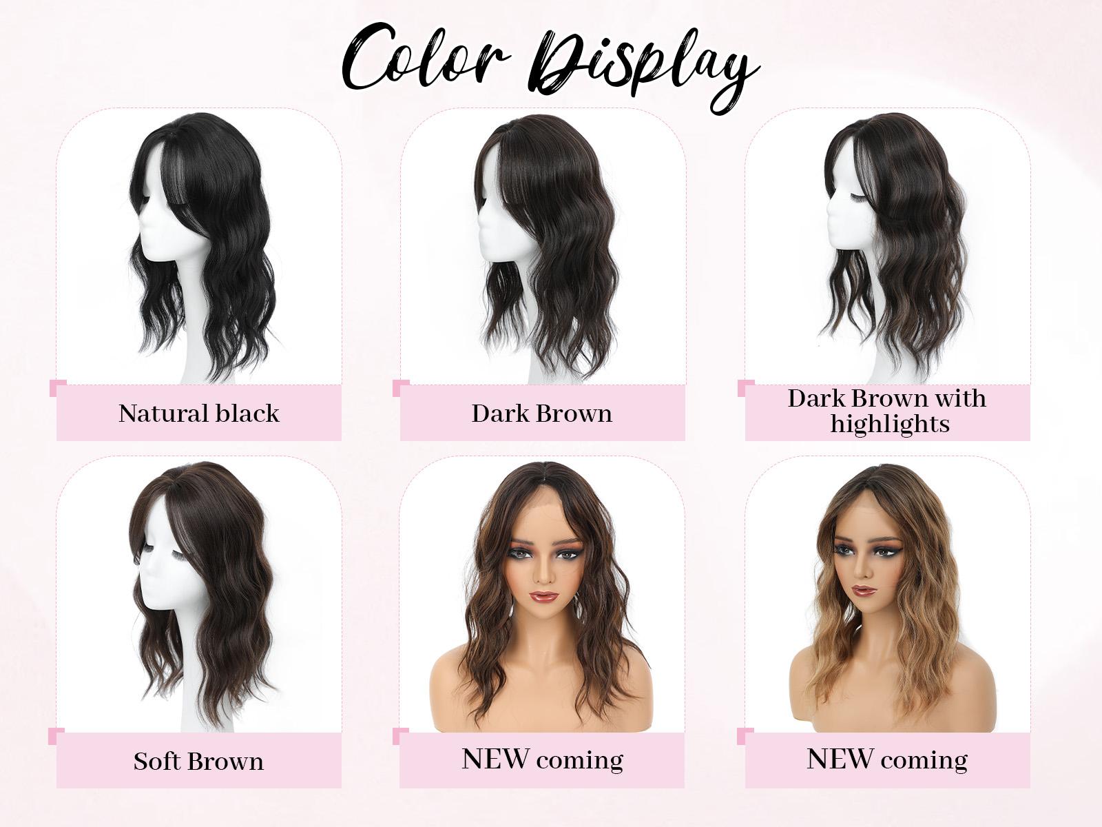 PANEWAY Hair Topper for Women - 16 Inch Curly/Wavy, Clip-In Instant Volume for Thinning Hair, 6.5’’x6.5’’ Base to Refresh Your Style with a Soft Look