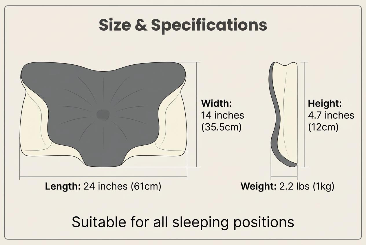 Cervical Pillow for Cozy Sleep, Odorless Ergonomic Contour Memory Foam, Orthopedic Bed Pillow for Side, Back, and Stomach Sleepers