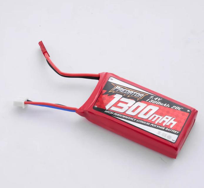 Battery 7.4V 1300mAh 20C JST Plug（For 1280mm easy trainer, 1500mm Moa, 800mm Zero A6M3, 800mm P-51D, 800mm T-28, 800mm F4U V2）